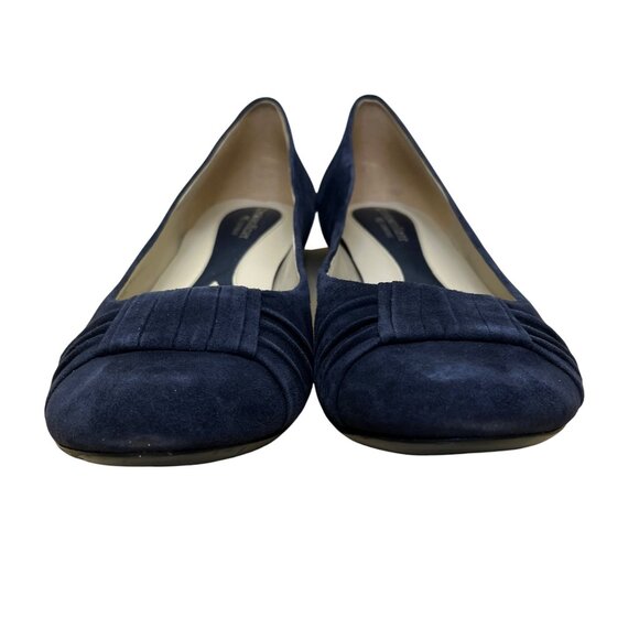 Naturalizer Women’s Inky Blue Navy Suede Leather N5 Comfort Flats Shoes Size 12M - Picture 2 of 9